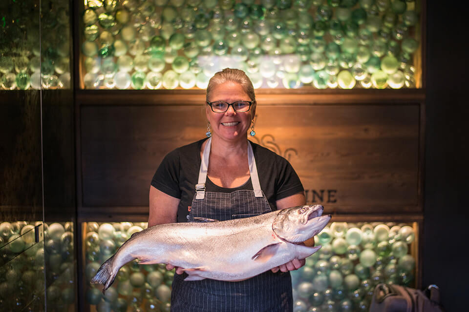 Jen Jasinksi with fish