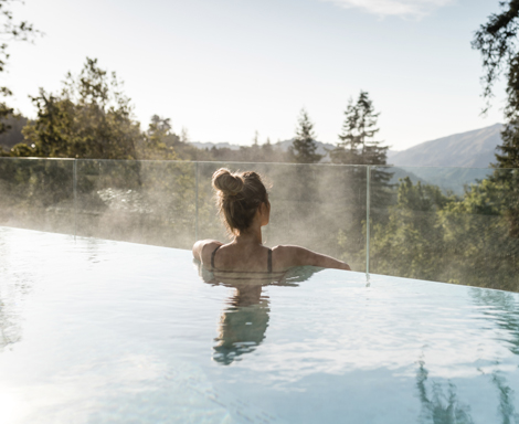 A woman in pool