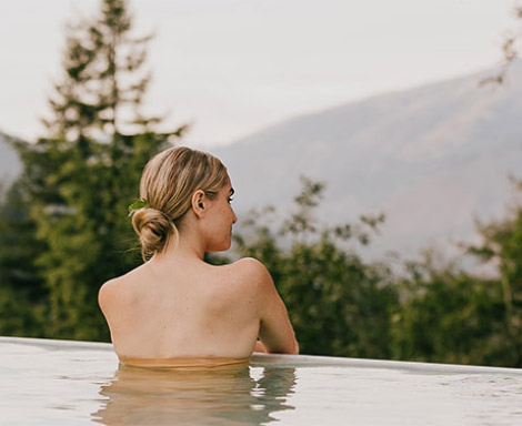 A woman in pool