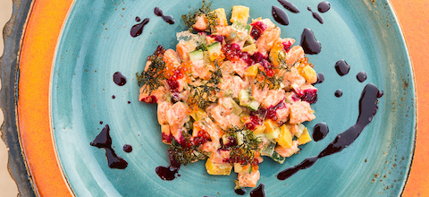 colorful dish and plate
