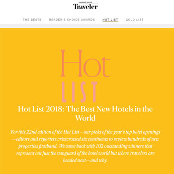 Hot List 2018: The Best New Hotels in the World