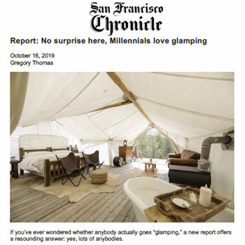 Report: No surprise here, Millennials love glamping